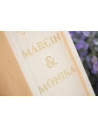 Elegancka skrzynka na wino prezent na WALENTYNKI