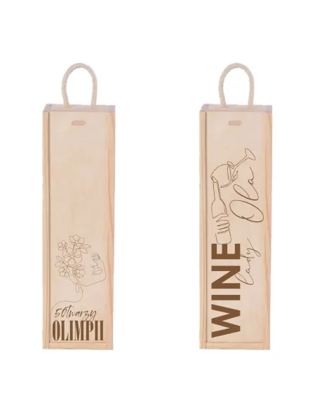 Skrzynka na wino grawer na DZIEŃ KOBIET z imieniem