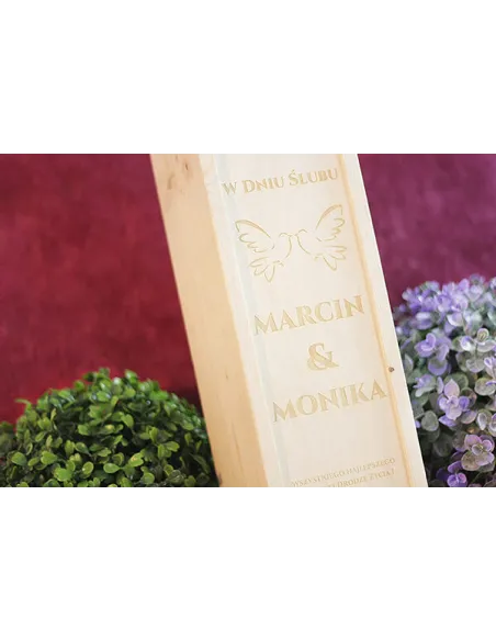 Skrzynka na wino grawer super prezent WALENTYNKI