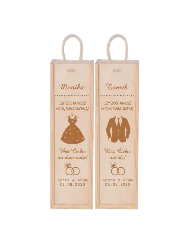 SKRZYNKA NA WINO PROŚBA O ŚWIADKOWANIE grawer