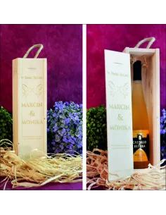 SKRZYNKA PUDEŁKO NA WINO Z GRAWEREM