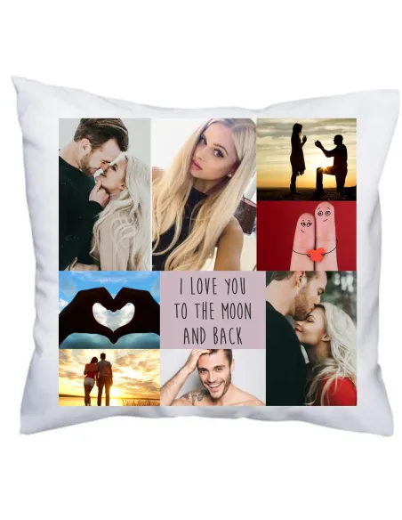 Foto Poduszka z zdjęciem nadrukiem foto I love you to the moon and back