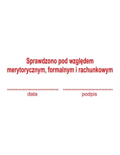 PIECZĄTKA - SPRAWDZONO POD WZGLĘDEM MERYTORYCZNYM