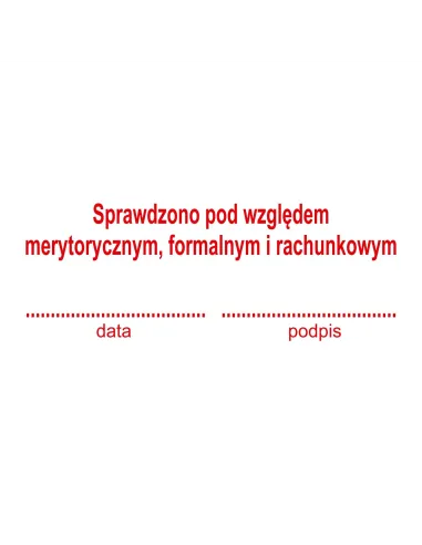 PIECZĄTKA - SPRAWDZONO POD WZGLĘDEM MERYTORYCZNYM