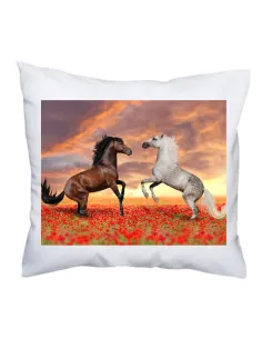 Poduszka z nadrukiem foto konie
