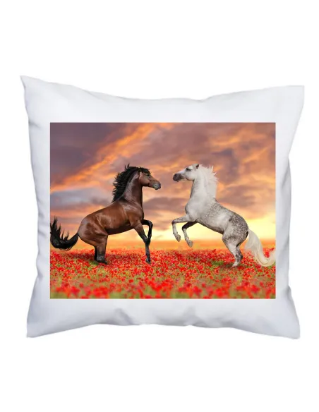 Poduszka z nadrukiem foto konie