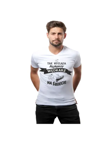 Koszulka z nadrukiem tak wyglada najlepzy wędkarz na świecie