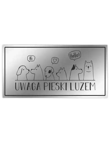 Uwaga ZŁY PIES Tabliczka z imieniem psa nierdzewna