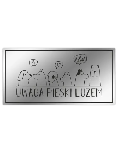 Uwaga ZŁY PIES Tabliczka z imieniem psa nierdzewna