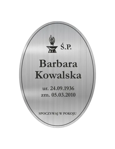 TABLICZKA NAGROBNA NAGROBKOWA grawer nierdzewna