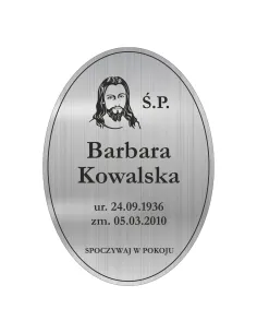 TABLICZKA NAGROBNA NAGROBKOWA grawer nierdzewna