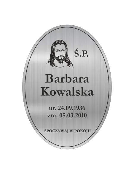 TABLICZKA NAGROBNA NAGROBKOWA grawer nierdzewna