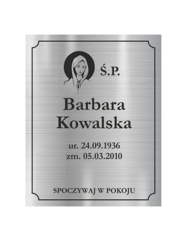 TABLICZKA NAGROBNA NAGROBKOWA grawer nierdzewna