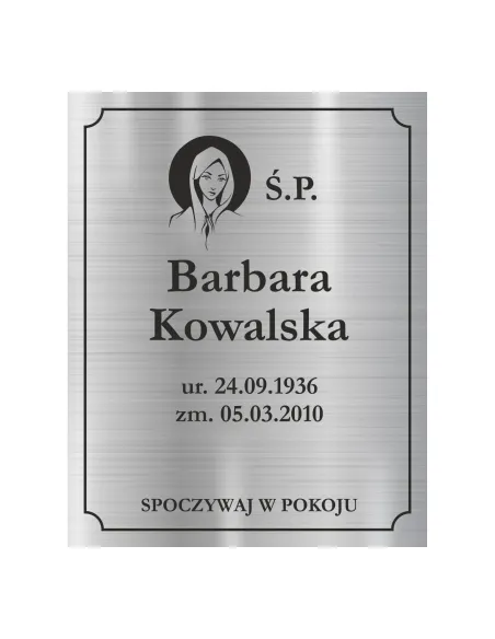 TABLICZKA NAGROBNA NAGROBKOWA grawer nierdzewna