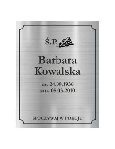 TABLICZKA NAGROBNA NAGROBKOWA grawer nierdzewna