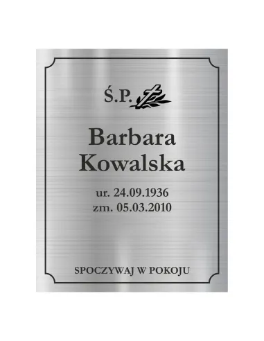 TABLICZKA NAGROBNA NAGROBKOWA grawer nierdzewna