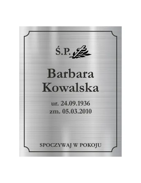 TABLICZKA NAGROBNA NAGROBKOWA grawer nierdzewna