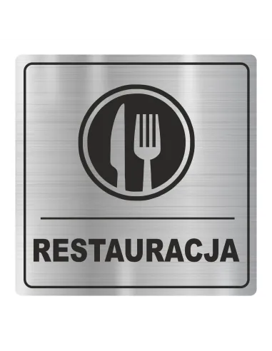 TABLICZKA piktogram nierdzewna grawer RESTAURACJA