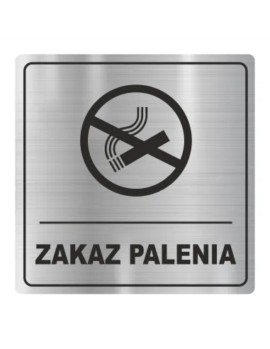 Tabliczka Piktogram ZNAK ZAKAZ PALENIA srebrna