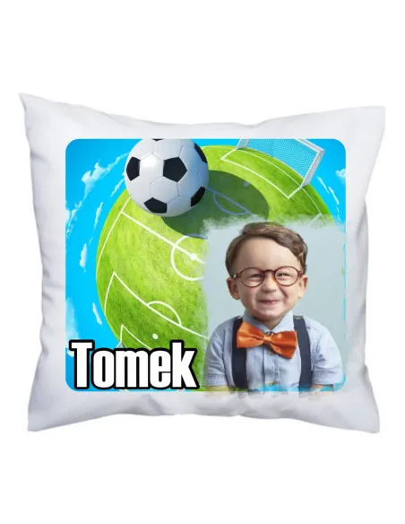 Foto Poduszka z nadrukiem dla dziecka piłka nożna imię