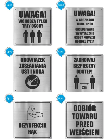 Tabliczka Piktogram ZNAK ZAKAZ PALENIA srebrna