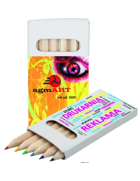 Zestaw kredek gadżety reklamowe z nadrukiem logo 100 szt