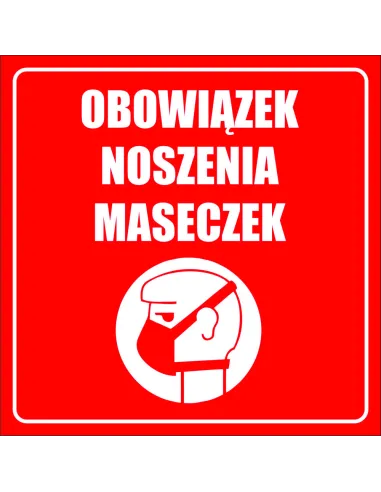 Naklejki obowiązek noszenia maseczek