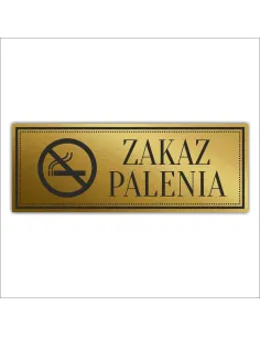 Tabliczka Złota Srebrna na drzwi ZAKAZ PALENIA piktogram nierdzewna grawer