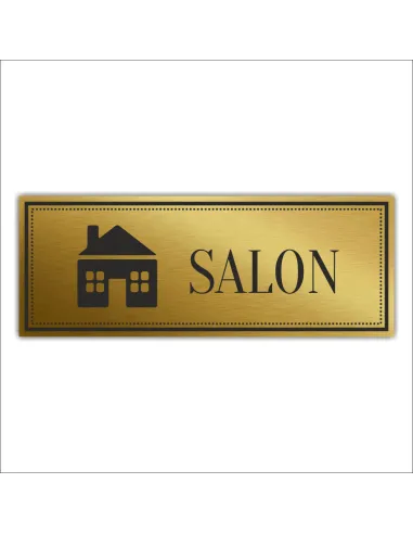 Tabliczka Złota Srebrna na drzwi SALON piktogram nierdzewna grawer