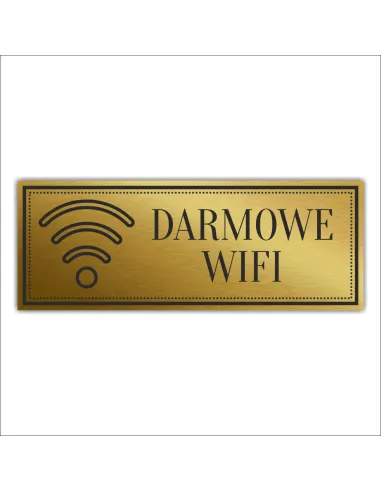 Tabliczka Złota Srebrna na drzwi DARMOWE WIFI piktogram nierdzewna grawer