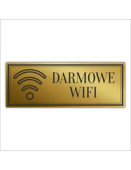 Tabliczka Złota Srebrna na drzwi DARMOWE WIFI piktogram nierdzewna grawer