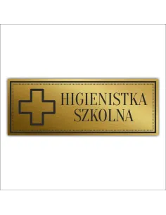 Tabliczka Złota Srebrna na drzwi HIGIENISTKA SZKOLNA piktogram nierdzewna grawer