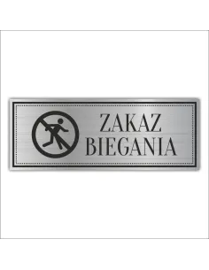 Tabliczka piktogram Grawerowana ZAKAZ BIEGANIA