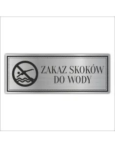 Tabliczka Grawerowana ZAKAZ SKOKÓW DO WODY