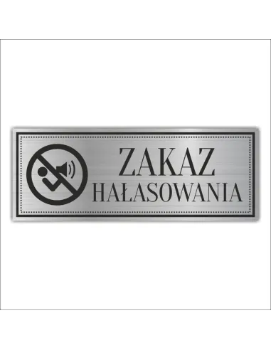Tabliczka piktogram Grawerowana ZAKAZ HAŁASOWANIA