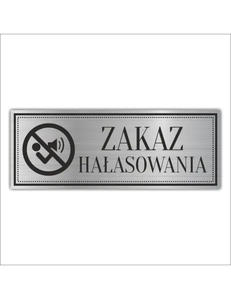Tabliczka piktogram Grawerowana ZAKAZ HAŁASOWANIA