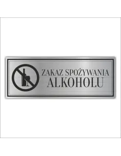 Tabliczka piktogram Grawerowana ZAKAZ ALKOHOLU