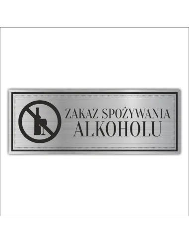 Tabliczka piktogram Grawerowana ZAKAZ ALKOHOLU
