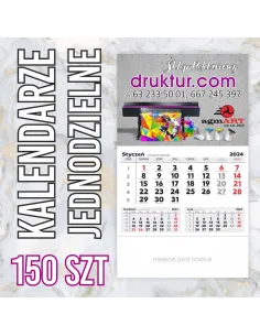 Kalendarze firmowe jednodzielne 2024 - 150 szt.