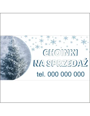 Baner reklamowy na plandece 200x100cm DUŻY choinki