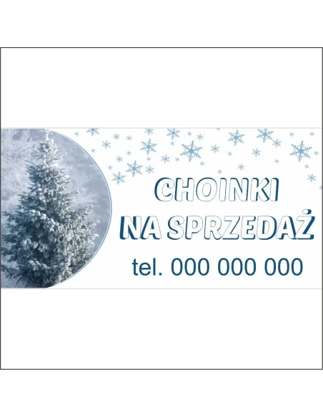 Baner reklamowy na plandece 200x100cm DUŻY choinki