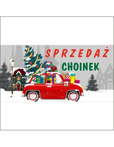 Plandeka reklamowa szyld banery SPRZEDAŻ CHOINEK