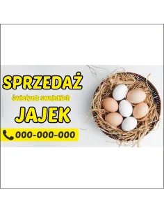 Baner reklamowy JAJA WIEJSKIE duża reklama 200x100