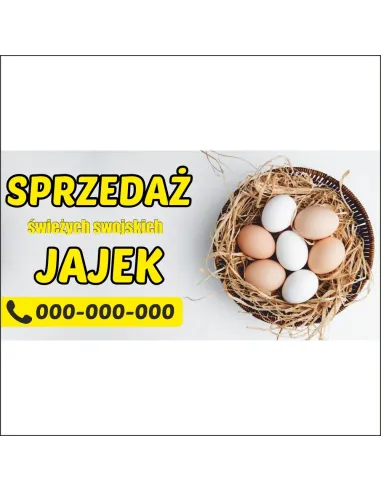Baner reklamowy JAJA WIEJSKIE duża reklama 200x100
