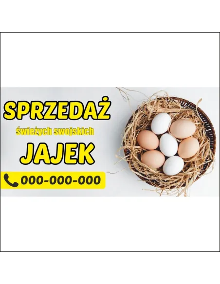 Baner reklamowy JAJA WIEJSKIE duża reklama 200x100