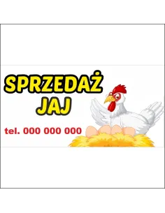 Reklama plandeka banery SPRZEDAŻ JAJ WIEJSKICH