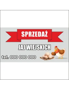 Baner reklamowy DUŻY reklamy jajka wiejskie 2x1 m