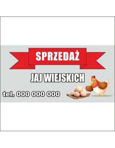 Baner reklamowy DUŻY reklamy jajka wiejskie 2x1 m