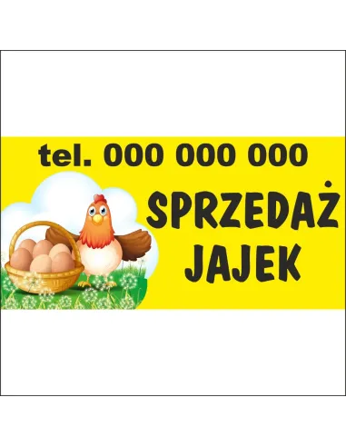 Baner reklamowy DUŻY sprzedaż jaj wiejskich WZORY