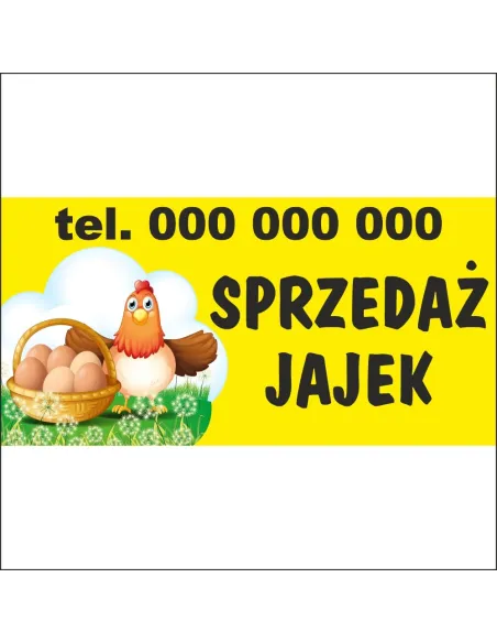 Baner reklamowy DUŻY sprzedaż jaj wiejskich WZORY